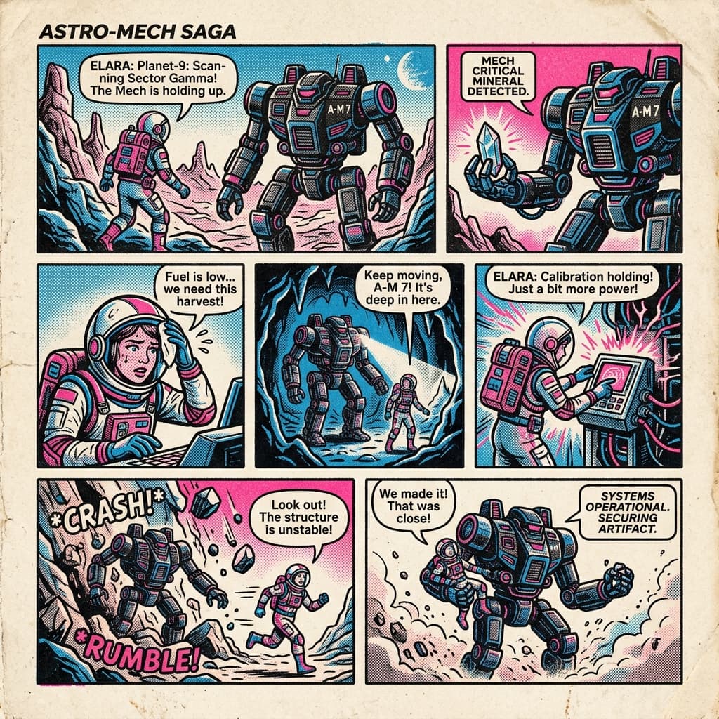 Risograph narrative comic panels reference